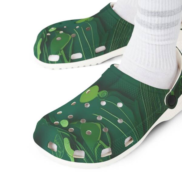 EVA Foam Rubber Shoes (AOP)-Geometric Green Pattern Design - Image 15