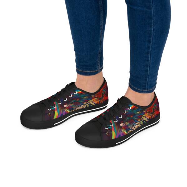 Vibrant Women's Low Top Sneakers - Colorful Floral Design - Image 8