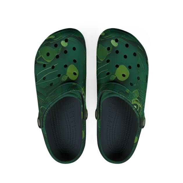 EVA Foam Rubber Shoes (AOP)-Geometric Green Pattern Design