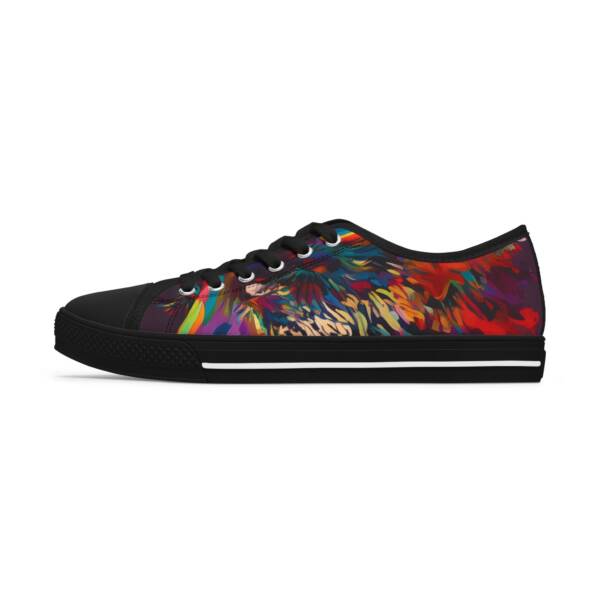 Vibrant Women's Low Top Sneakers - Colorful Floral Design - Image 2
