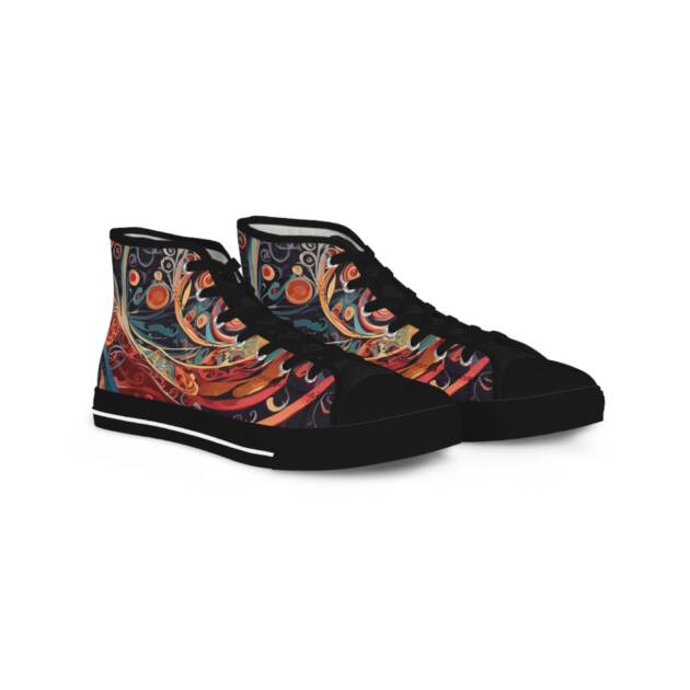 Women’s High-Top Sneakers – Bold Swirl Design for Standout Style