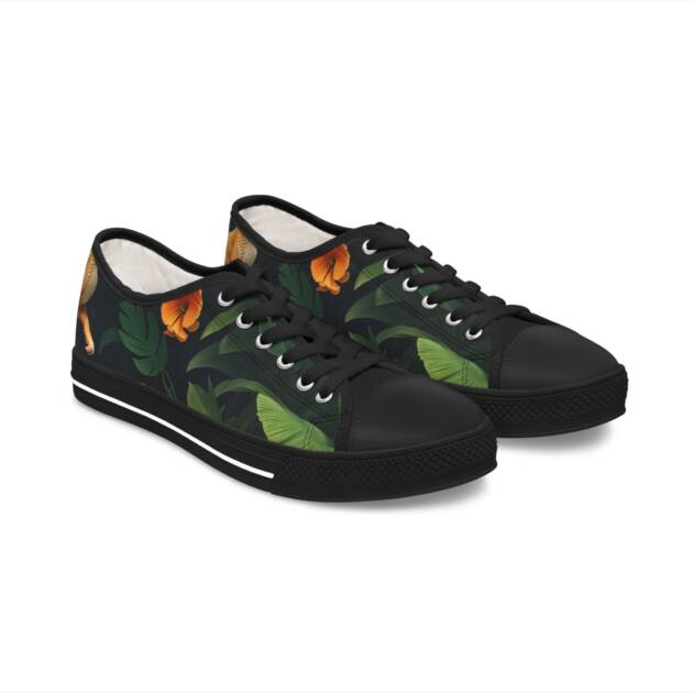 Women’s Low Top Sneakers – Tropical Blossom Design