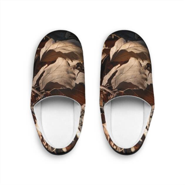 Cozy Leaf Print Women Indoor Slippers for Relaxation