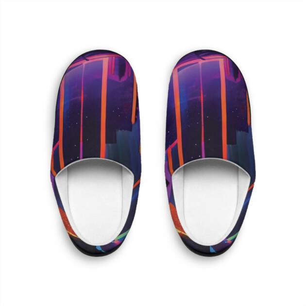 Cosmic Comfort Men's Indoor Slippers - Colorful Abstract Design for Relaxation